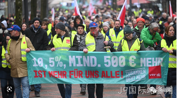 “超级大罢工”！全德陆、海、空各大交通停摆、瘫痪！